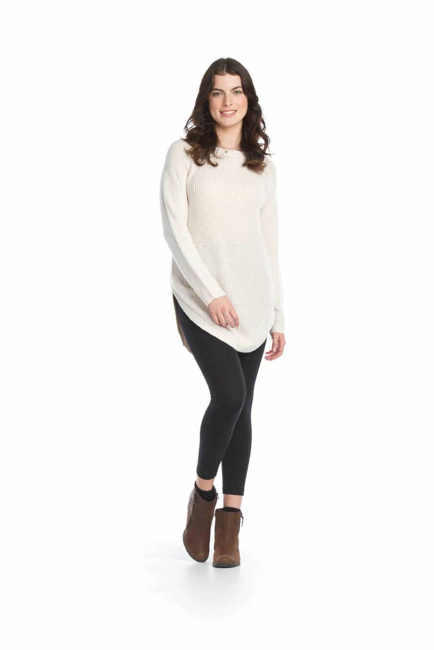 NEW PAPILLON long sleeve sweater with zip side in cream